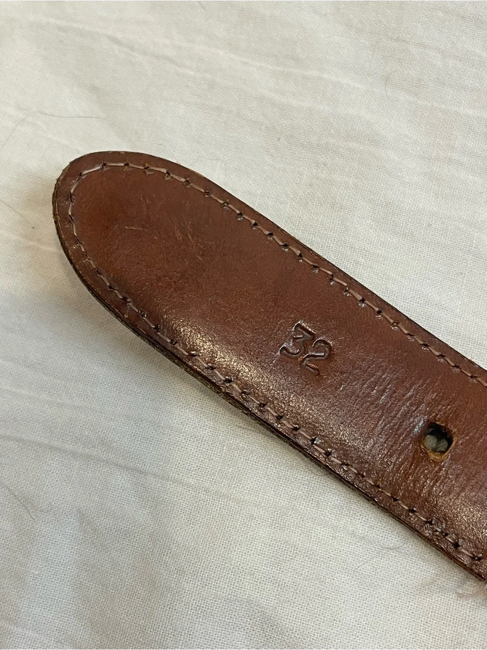La Martina Polo Woven Stretch Braided Belt Cream Brown Leather 38-40”